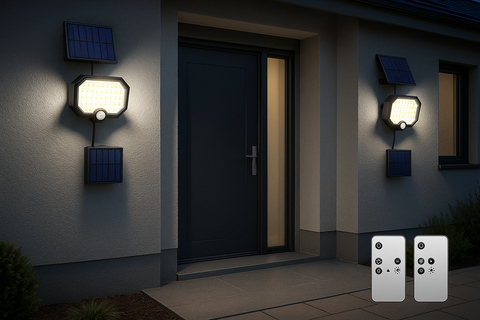 Pack of 2 LED Solar Powered Motion Sensor Security Light