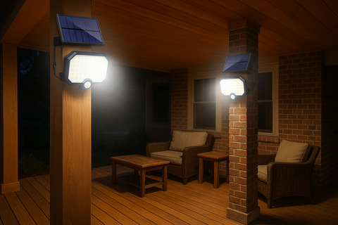 Pack of 2 LED Solar Powered Motion Sensor Security Light