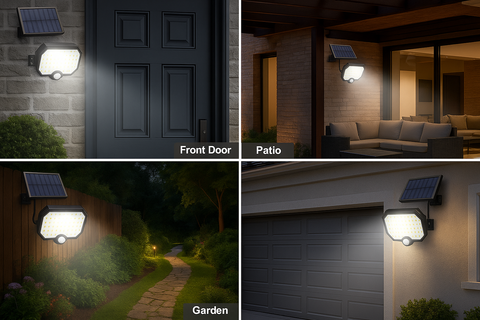 Pack of 2 LED Solar Powered Motion Sensor Security Light