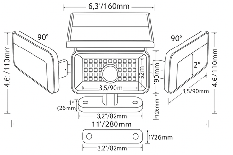 Solar Wall Light with PIR Motion Sensor & Remote – IP65 Waterproof