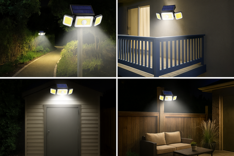 Solar Wall Light with PIR Motion Sensor & Remote – IP65 Waterproof