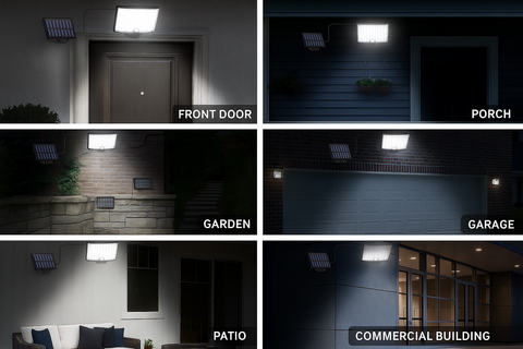 LED Solar Light with PIR Motion Sensor & Remote – IP65 Waterproof
