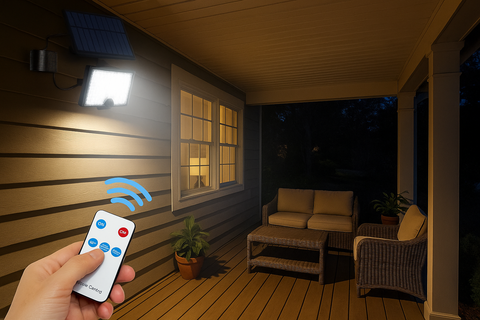 LED Solar Light with PIR Motion Sensor & Remote – IP65 Waterproof