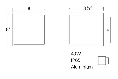 Modern 40W LED Aluminium Outdoor Wall Light