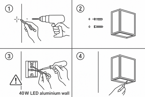 Modern 40W LED Aluminium Outdoor Wall Light