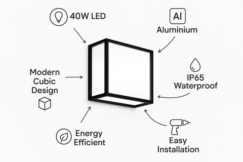 Modern 40W LED Aluminium Outdoor Wall Light