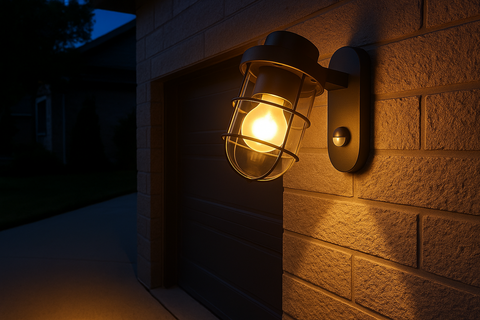 Outdoor PIR Motion Sensor Wall Lantern – Black