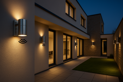 Modern Stainless Steel Outdoor Wall Down Light with Sensor – IP44