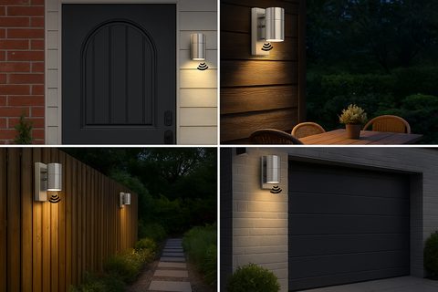 Modern Stainless Steel Outdoor Wall Down Light with Sensor – IP44