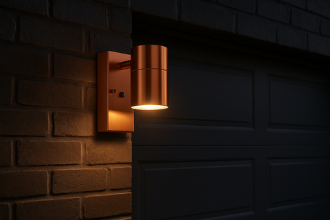 Outdoor Copper Single Wall Light – Stainless Steel Finish – IP44 – 35W Max