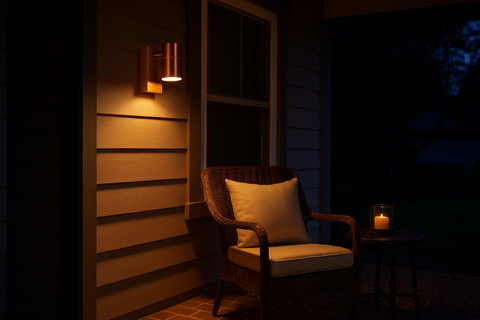 Outdoor Copper Single Wall Light – Stainless Steel Finish – IP44 – 35W Max