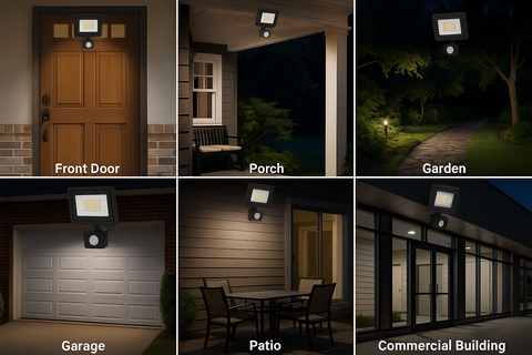 10W Security Lights Outdoor Motion Sensor 3000LM PIR Sensor