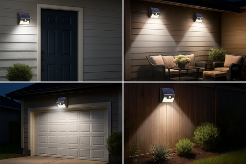 Pack of 6 LED Solar Powered Security Light - PIR Motion Sensor, IP65