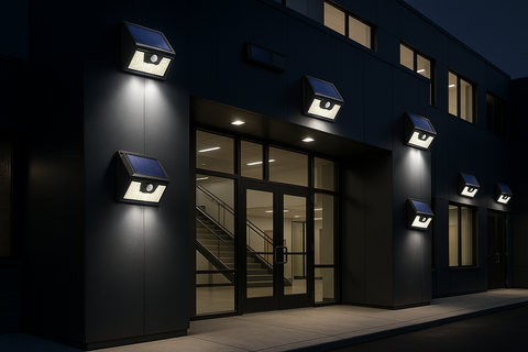 Pack of 6 LED Solar Powered Security Light - PIR Motion Sensor, IP65