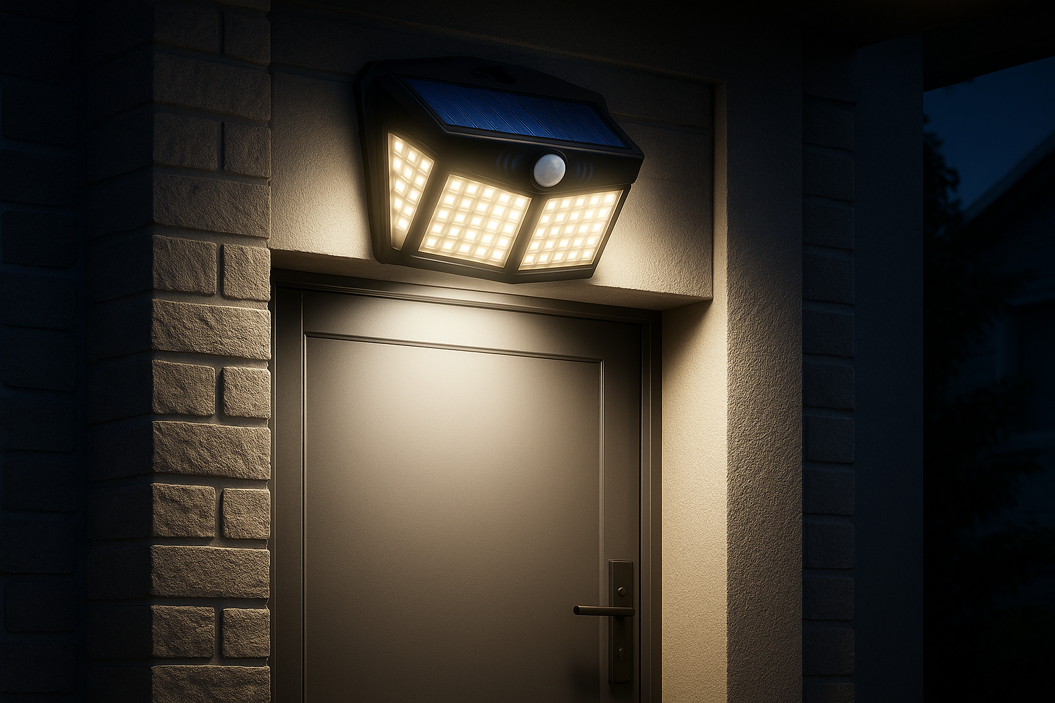 128 LED PIR Motion Sensor Outdoor Garden Security Lamp