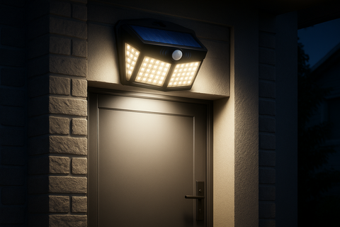 128 LED PIR Motion Sensor Outdoor Garden Security Lamp