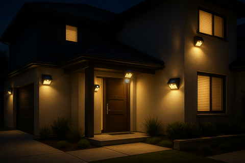 128 LED PIR Motion Sensor Outdoor Garden Security Lamp
