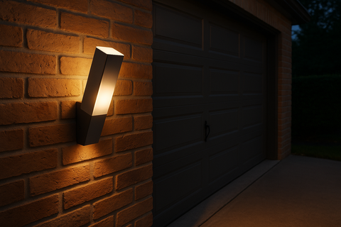 Stainless Steel Dusk Till Dawn Outdoor LED Wall Light – Angled Design