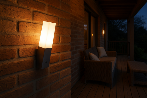 Stainless Steel Dusk Till Dawn Outdoor LED Wall Light – Angled Design