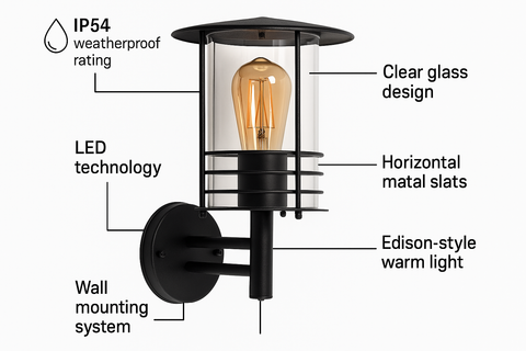 LED Stainless Steel Outdoor Wall Light – IP54 Rated