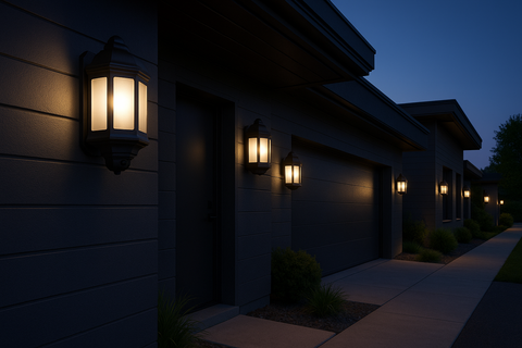 Modern Outdoor Security Bulkhead Wall Light with PIR Sensor
