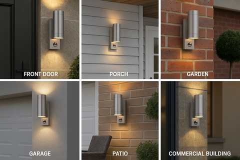Motion Sensor Outdoor Wall Light – IP44 Rated – 35W – Porch Security Lighting