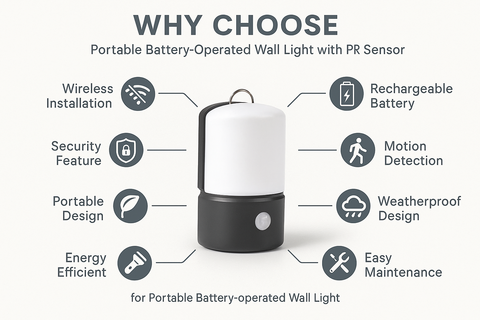 Battery-Operated Outdoor Wall Light with PIR Sensor
