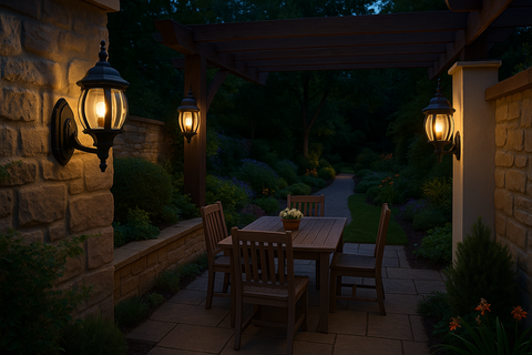 Traditional Large Black Outdoor Wall Light – IP44 Garden Lighting