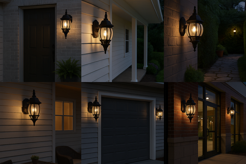 Traditional Large Black Outdoor Wall Light – IP44 Garden Lighting