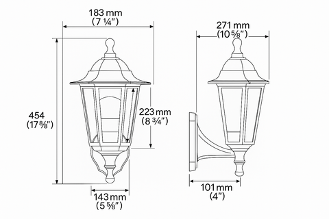 Traditional Outdoor Wall Light Garden Lantern – IP44 Exterior Lighting