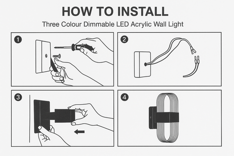 12W – Modern Three-Colour Dimmable LED Acrylic Wall Light