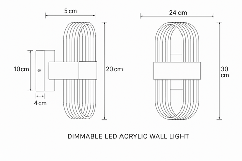 12W – Modern Three-Colour Dimmable LED Acrylic Wall Light