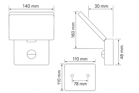 15W LED Outdoor Wall Lights with PIR Motion Sensor - Garden Security Lamp