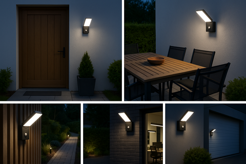 15W LED Outdoor Wall Lights with PIR Motion Sensor - Garden Security Lamp