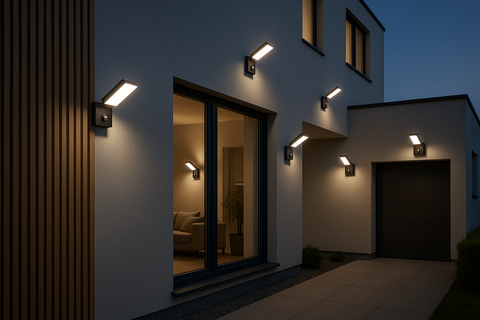 15W LED Outdoor Wall Lights with PIR Motion Sensor - Garden Security Lamp