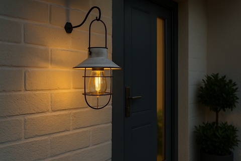 20cm Solar Retro Filament LED Hanging Outdoor Garden Fisherman Lantern Light