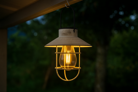 20cm Solar Retro Filament LED Hanging Outdoor Garden Fisherman Lantern Light