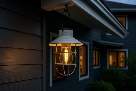 20cm Solar Retro Filament LED Hanging Outdoor Garden Fisherman Lantern Light