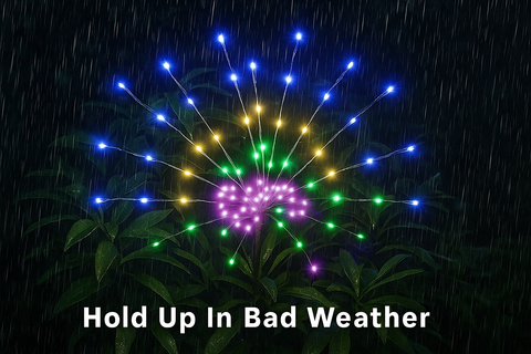 Pack of 4 LED Solar Powered Firework String Light