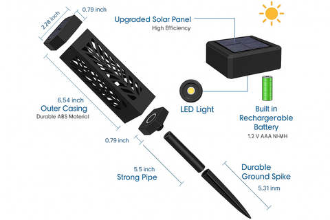 PACK OF 4 LED Dusk to Dawn Stake Lights – Solar Powered Outdoor Lights