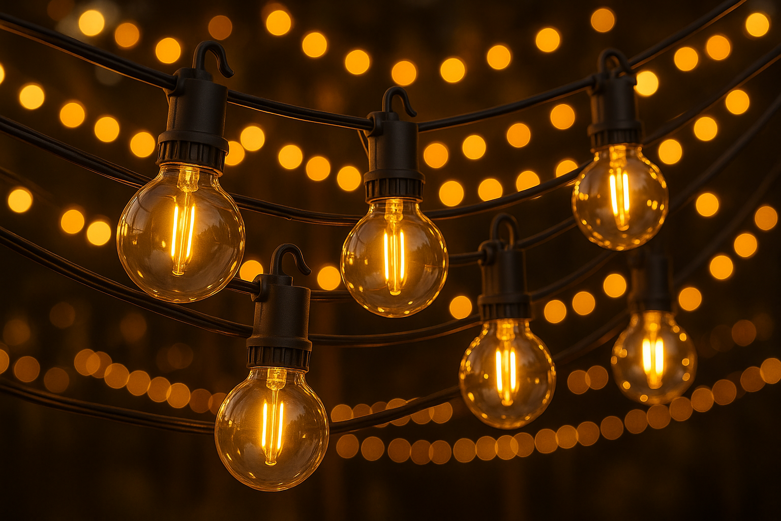 29ft Mains Powered Outdoor Festoon IP54 Weatherproof