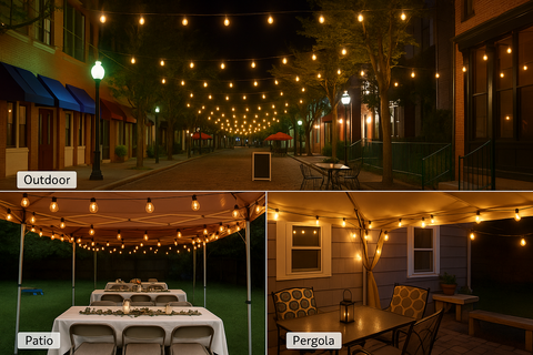 Outdoor LED Festoon lights With G40 Bulbs