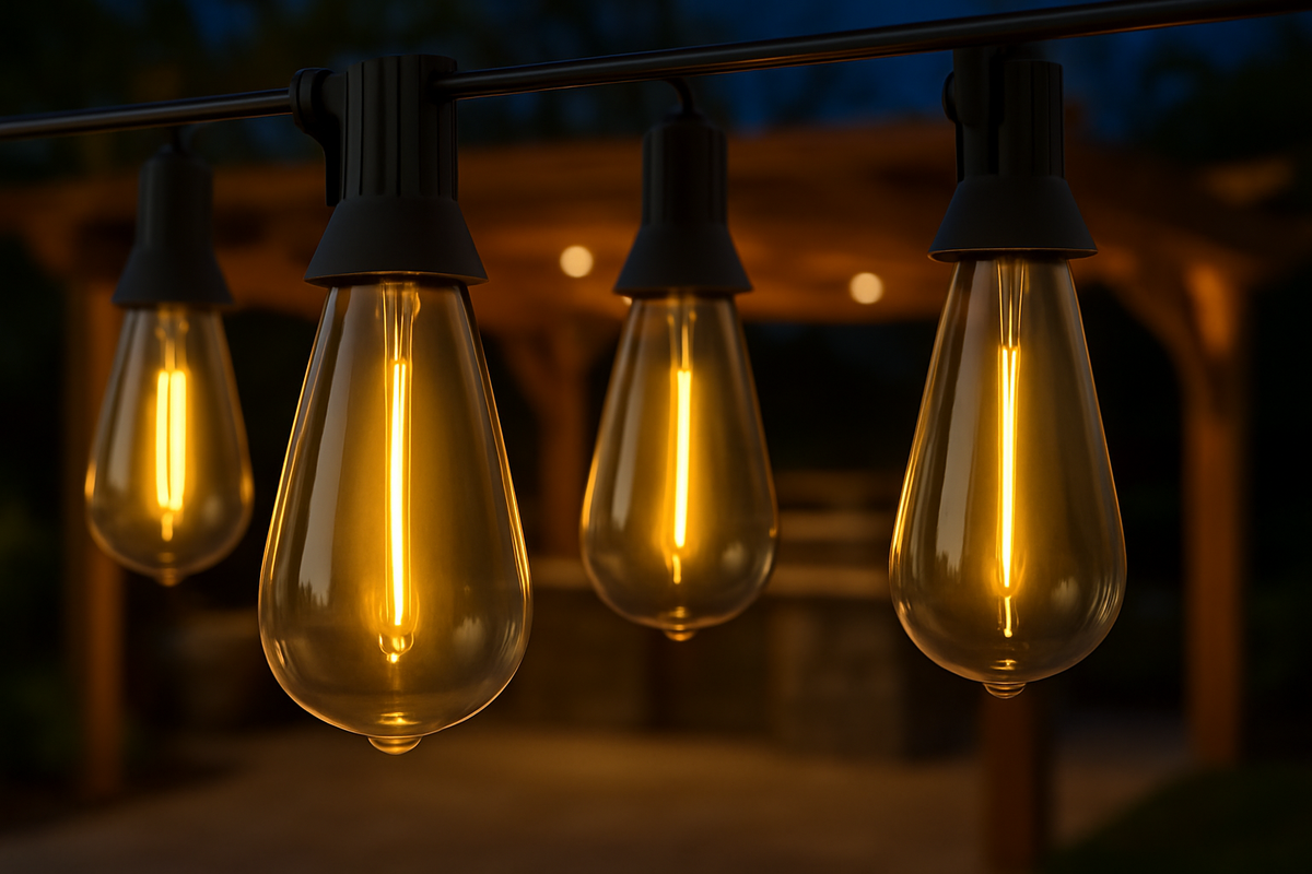18.3M Festoon String Lights Outdoor With ST38 LED Bulbs