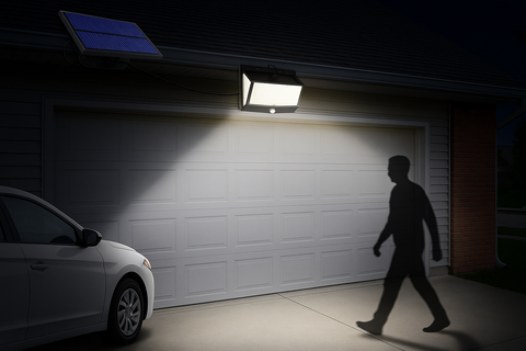 Solar Security Lamp with 468 LED PIR Motion Sensor – Outdoor Wall Light for Garden Shed Security
