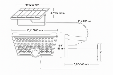 Solar Power LED Light – PIR Motion Sensor Outdoor Garden Wall Lamp