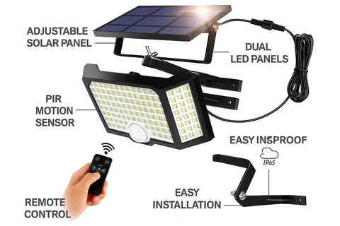 Solar Power LED Light – PIR Motion Sensor Outdoor Garden Wall Lamp