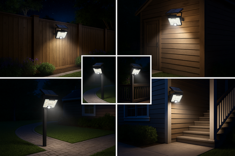 Solar Power LED Light – PIR Motion Sensor Outdoor Garden Wall Lamp