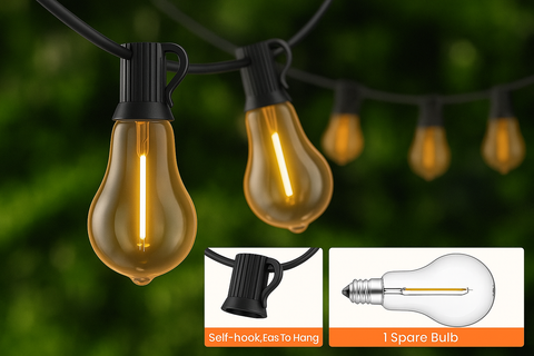 25ft Mains Powered Festoon Lights