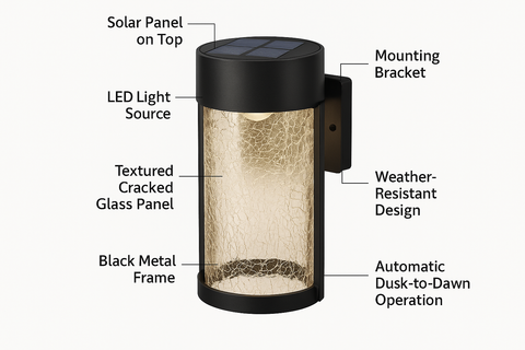 Modern 2x Outdoor Solar Fence Lights – LED Wall Lights