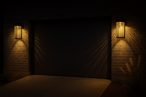 Modern 2x Outdoor Solar Fence Lights – LED Wall Lights